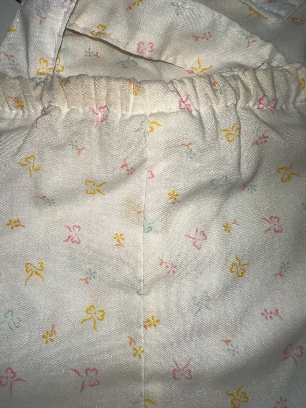 Vintage Baby Girls Heart Appliqué Romper - Pastel Hearts on Cream 18 months